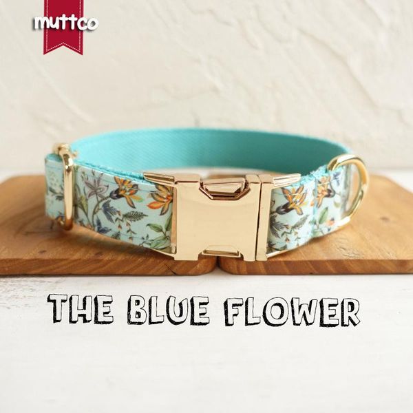 dog collars & leashes 10pcs/lot muttco creative fresh style with floral the blue flower handmade adjustable collar 5 sizes udc060j